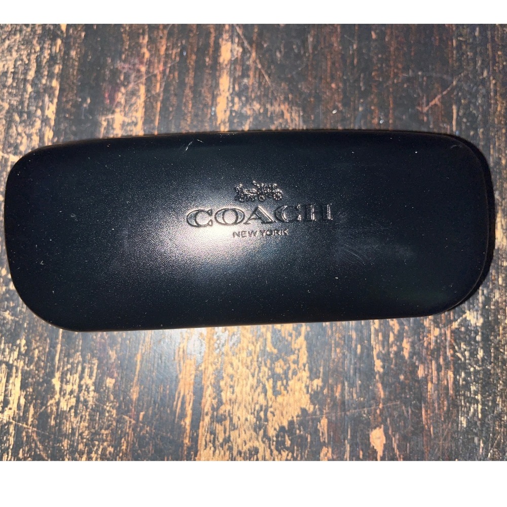 Coach New York Black Hard Shell Eyeglass Sunglasses Case Embossed Logo